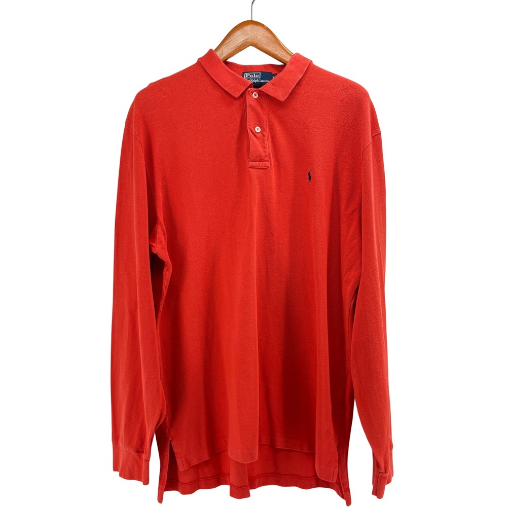 Polo Ralph Lauren‎ Mens Long Sleeve Polo Shirt 3 pc Bundle Orange Green Blue XL